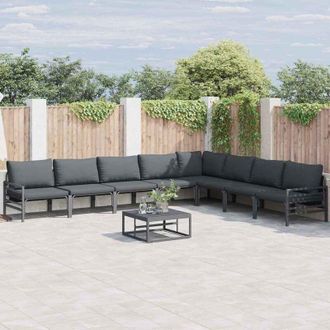 vidaXL Conjunto De Sof&aacute; De Jard&iacute;n 8 Pcs Antracita Acero Vidaxl