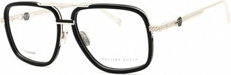 Philipp Plein Mens Black Aviator Eyeglass Frames VPP063M