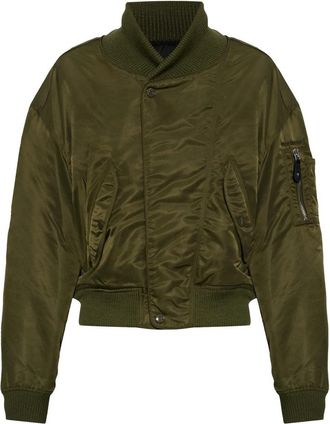 Dsquared2 Isolerende Bomberjack - Dames - Bomber jackets - Groen - M - Leer - Jassen