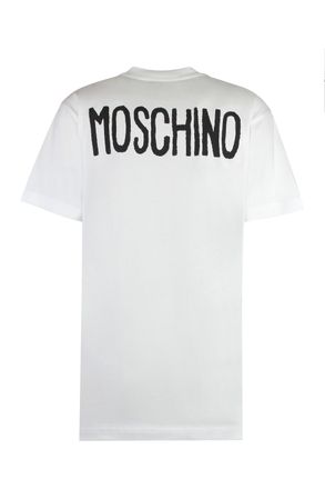 Moschino Womens Printed Cotton T-Shirt White T-Shirts & Jerseys