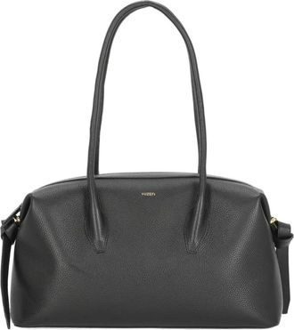 Yuzefi Tassen, Dames, Zwart, ONE Size, Leer, Brioche Duffle