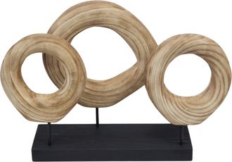 Schubiger M&ouml;bel Objekt 3er Holzring, Natur-Schwarz