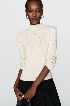 Maeve Cotton Wool Mock Neck Sweater