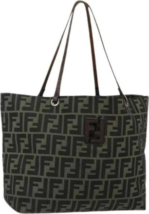 Fendi Pre-owned Tote Bags, female, Multicolor, Size: ONE SIZE Pre-owned Vintage Zucca Canvas Tote Bag