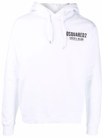 Dsquared2 logo-print cotton hoodie - men - Cotton - S - White