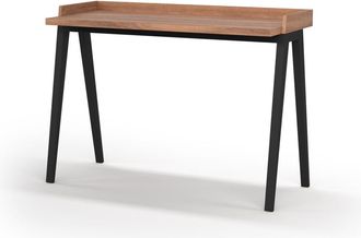 HERDASA Escritorio melamina y haya nogal patas negro 81x111x50