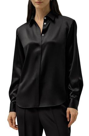LilySilk X Lydia Tomlinson Bianca Shirt in Black at Nordstrom, Size X-Small