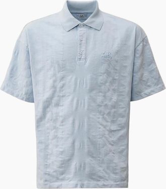 C.P. Company Mens Jersey Jacquard Multi Pattern Polo - Blue - Size: 40