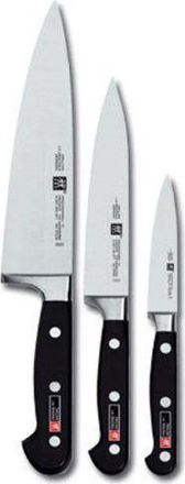 Zwilling Juego De Cuchillos, 3 Piezas, Cuchillo Para Manteca De Cerdo, Para Carne, De Chef, Mango Especial De Acero Inoxidable/pl&aacute;stico, Professional S - Zwill