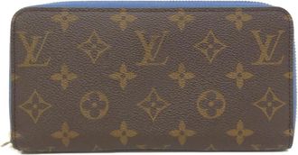 Louis Vuitton Blue Jean Marron Coated Canvas Long Wallet (Bi-Fold) (Pre-Owned)