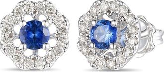 Le Vian Inspiration / Celestial 14K 0.67 Ct. Tw. Diamond & Sapphire Stud Earrings