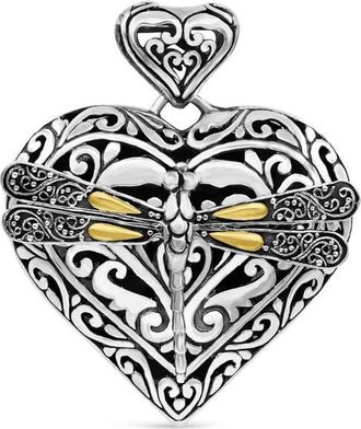 Devata Dragonfly Heart Pendant in Sterling Silver and 18K Gold at Nordstrom