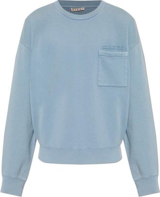 Marni Pocket Sweatshirt - Heren - Sweatshirts - Blauw - 2XL - Katoen - Hoodies & sweatvesten