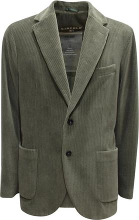 Circolo 1901 Fluwelen Jas in Groen - Heren - Blazers - Groen - XL - Katoen - Jassen