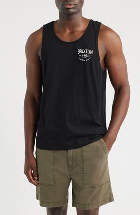 Brixton Fremont Logo Tank Top in Black at Nordstrom, Size X-Large