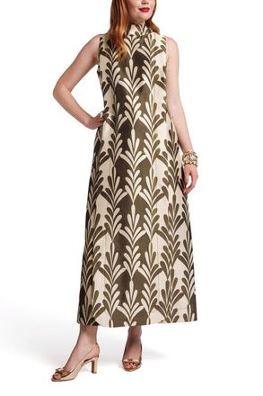 Frances Valentine Carlyle Maxi Dress in Oyster/olive at Nordstrom, Size 10