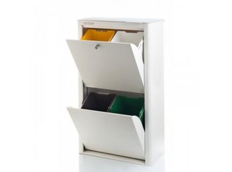 DON HIERRO Don Hierro - Contenedor Basura Ecologico Metalico 4 Departamentos Blanco