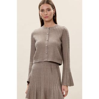 Rebecca Taylor Dorothy Cardigan in Oatmeal at Nordstrom, Size X-Large