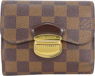 Louis Vuitton Brown Damier Canvas Ebene Damier Canvas Wallet (Tri-Fold) (Pre-Owned)