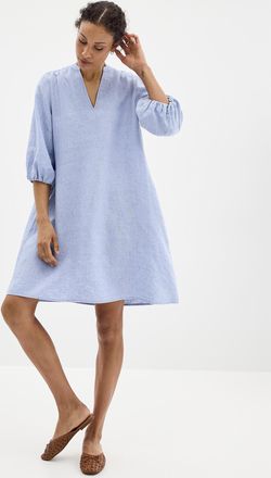 Contemporaine Womens Loose pure linen 3/4-sleeve dress