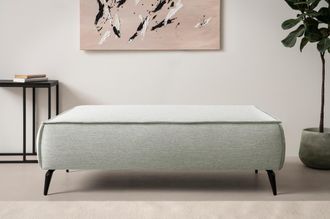 HOME AFFAIRE andas Hocker »TVINNU, mit Kedernaht, Cord u. Flachgewebe« zur Serie TVINNU, gemütlicher Sitzkomfort, rechteckig, schwarze Füsse