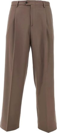 Breras Milano Plooibroek met knoop - Bruin