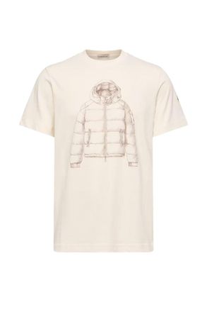 Moncler PRINTED COTTON T SHIRT Size: XXL, colour: BEIGE