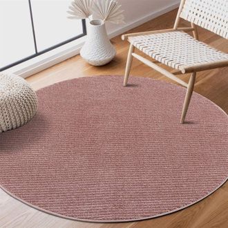 Carpet City Teppich »Friseé-Teppich FANCY900« rund 12 mm Höhe Kurzflor, Einfarbig, 3D-Optik, Streifen Look