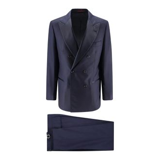 Brunello Cucinelli Double-Breasted Wool Suit - male - Brunello Cucinelli - Double Breasted Suits - Blue - L - Suits