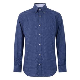 Paul & Shark Lange Mouwen Shirt - Heren - Casual Overhemden - Blauw - S - Katoen - Overhemden