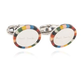 Paul Smith Accessoires, Heren, Grijs, ONE Size, Signature Stripe Manchetknopen