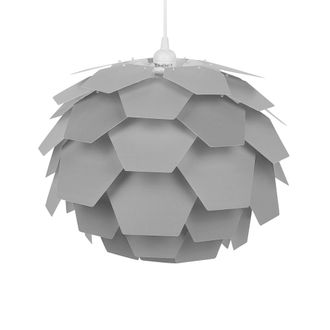 Beliani L&aacute;mpara De Techo Moderna Con Dise&ntilde;o Floral Pantalla Geom&eacute;trica Gris Peque&ntilde;a Segre