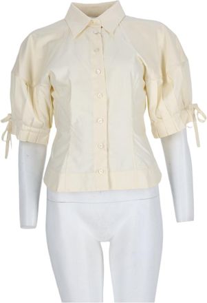 Vivienne Westwood Beige Puffed Sleeves Tied Cuffs Cotton Blouse