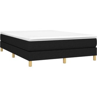 vidaXL Cama Box Spring Con Colch&oacute;n Tela Negro 140x190 Cm Vidaxl