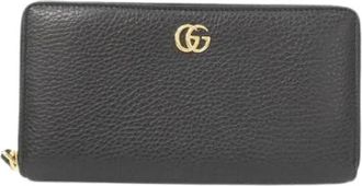 Gucci Pre-owned Petit Marmont Leren Lange Portemonnee - Dames - Vintage Accessoires - Zwart - ONE Size - Leer - Vintage