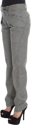 Ermanno Scervino Womens Checkered Cotton Blend Trousers Black