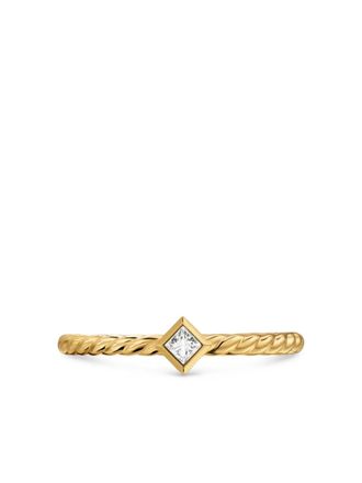 David Yurman 18kt geelgouden Petite Modern Renaissance ring met diamant