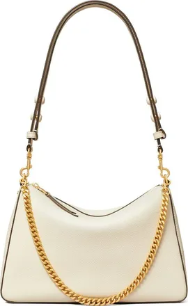 Tory Burch Perry Leather Shoulder Bag in Light Cream at Nordstrom