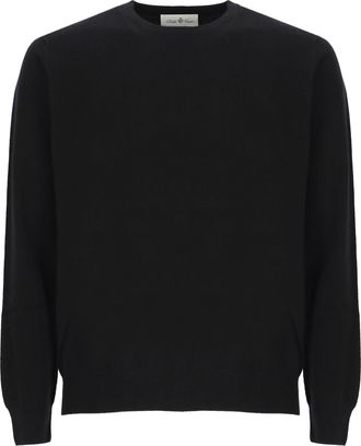 Della Ciana Black Wool-Blend Crew Neck Sweater