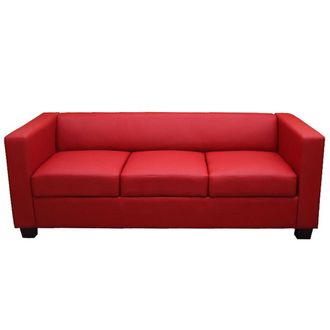 Hhg Sof&aacute; 3 Plazas Sof&aacute; Lounge Lille, Polipiel, Rojo