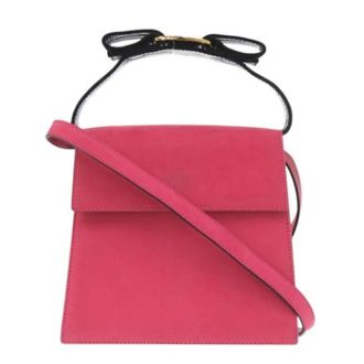 Ferragamo Pre-owned Suede Handbag - Dames - Pre-owned - Roze - Maat: ONE Size Su&egrave;de