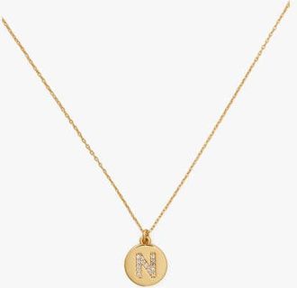 Kate Spade New York Pave n Initial Mini Pendant Necklace