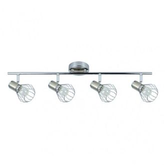 Fabrilamp Regleta Para Ba&ntilde;o Con Tulipa Metalica Mateo 4 Focos Cromo-niquel