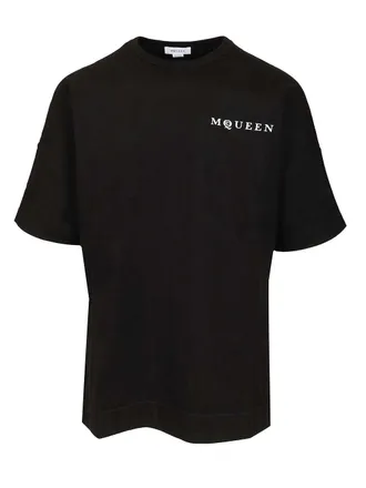 Alexander McQueen Oversized T-Shir T-Shirt Nero-Uomo