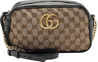 Gucci Beige Matelasse Gg Canvas Gg Marmont Small Camera Bag (Authentic Pre- Loved)
