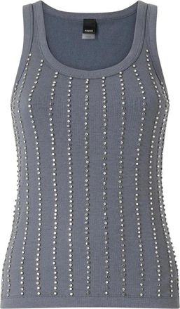 Pinko Pinko, Tops, Dames, Grijs, M, Tanktop met Juweeldetails