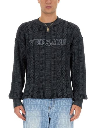 Versace Knit With Greek Braid Work