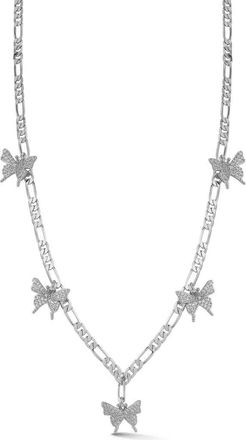 Sphera Milano Cubic Zirconia Butterfly Necklace in Silver at Nordstrom Rack