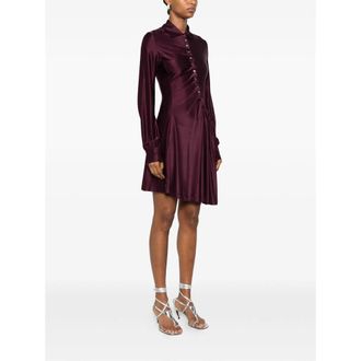 Paco Rabanne Ruched Viscose Blend Dress - Purple