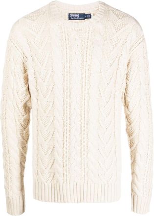 Polo Ralph Lauren cable-knit cotton-blend jumper - men - Cashmere/Cotton/Hemp - S - Neutrals